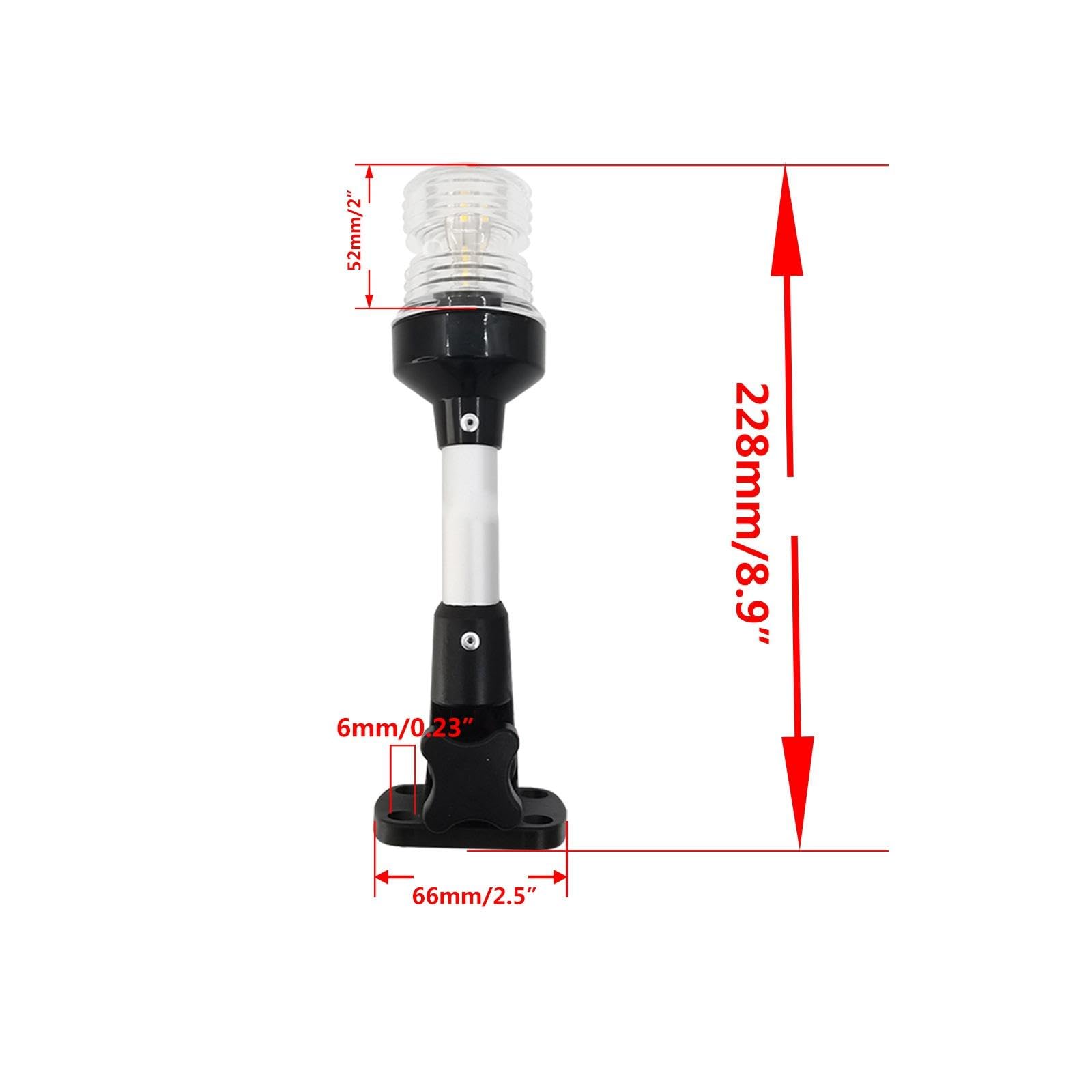 harayaa Luce di Navigazione Marina a LED, Pieghevole a 360 Gradi, 12-24 V, Luci di Via barca Portatile, ad Alte Prestazioni con Attao Diretto Sostituibile, Luce per Barca, 9 Inch
