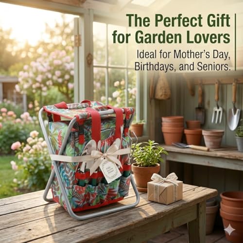 Set de Jardinería 7 Piezas con Bolsa y Banco Plegable miniatura 3