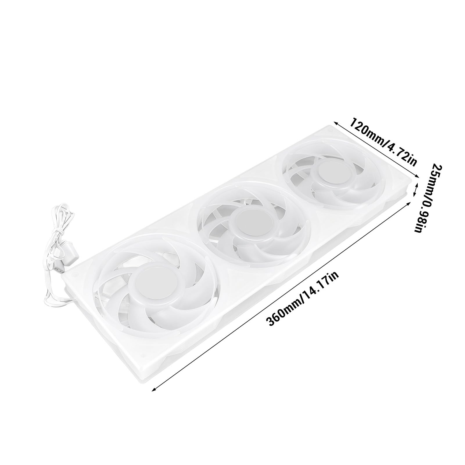 Wentylator obudowy komputera ARGB 120 mm PWM 4-pinowy wentylator chłodzący, adresowalny ARGB 5 V, 2200 obr./min 73CFM MFDB Łożysko 7 ostrzy Cichy komputer (Biały)