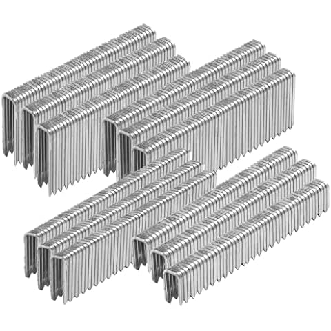 SITLDY 1600-Count 304 Stainless Steel 18 Gauge 1/4 Inch Narrow Crown Staples (5/8"+1"+1-1/4"+1-1/2"), 400 per Size, Heavy Duty Beveled Chiseled Pointed Galvanized, Assorted Size Project Pack Cover