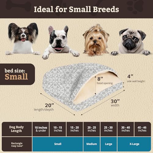Image of Snoozer Rectangle Cozy Cave Dog Bed, Hooded Dog Bed, Ramey Gray (S)