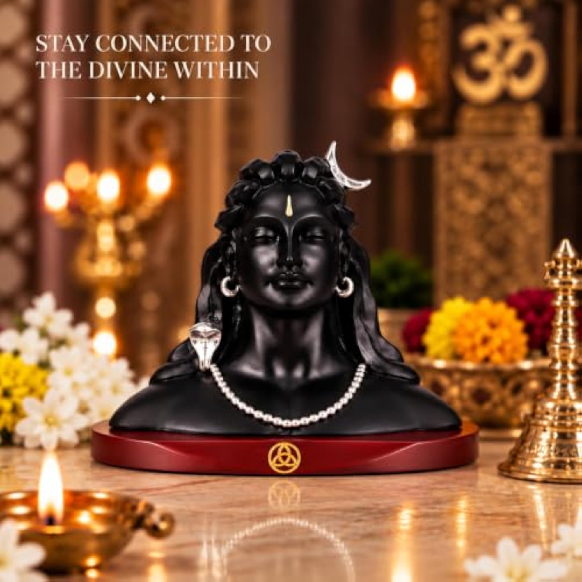 999 Silver-Plated Adiyogi Shiv Ji Idol, Spiritual Home Decor