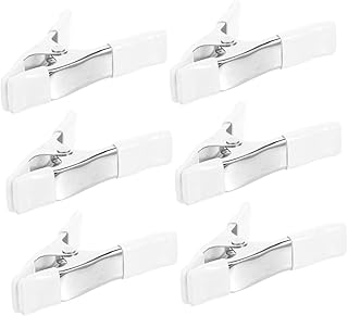 Homoyoyo 6pcs Nickel Plated Heavy Duty Spring Clamps with Coated Handles for Comfortable Grip A-style Clips for Woodworking Crafts Wedding Dress Protection and Balloon Arch Clamping