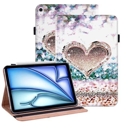 Étui iPad Air 11 2024 en cuir avec support fente carte et fermeture élastique