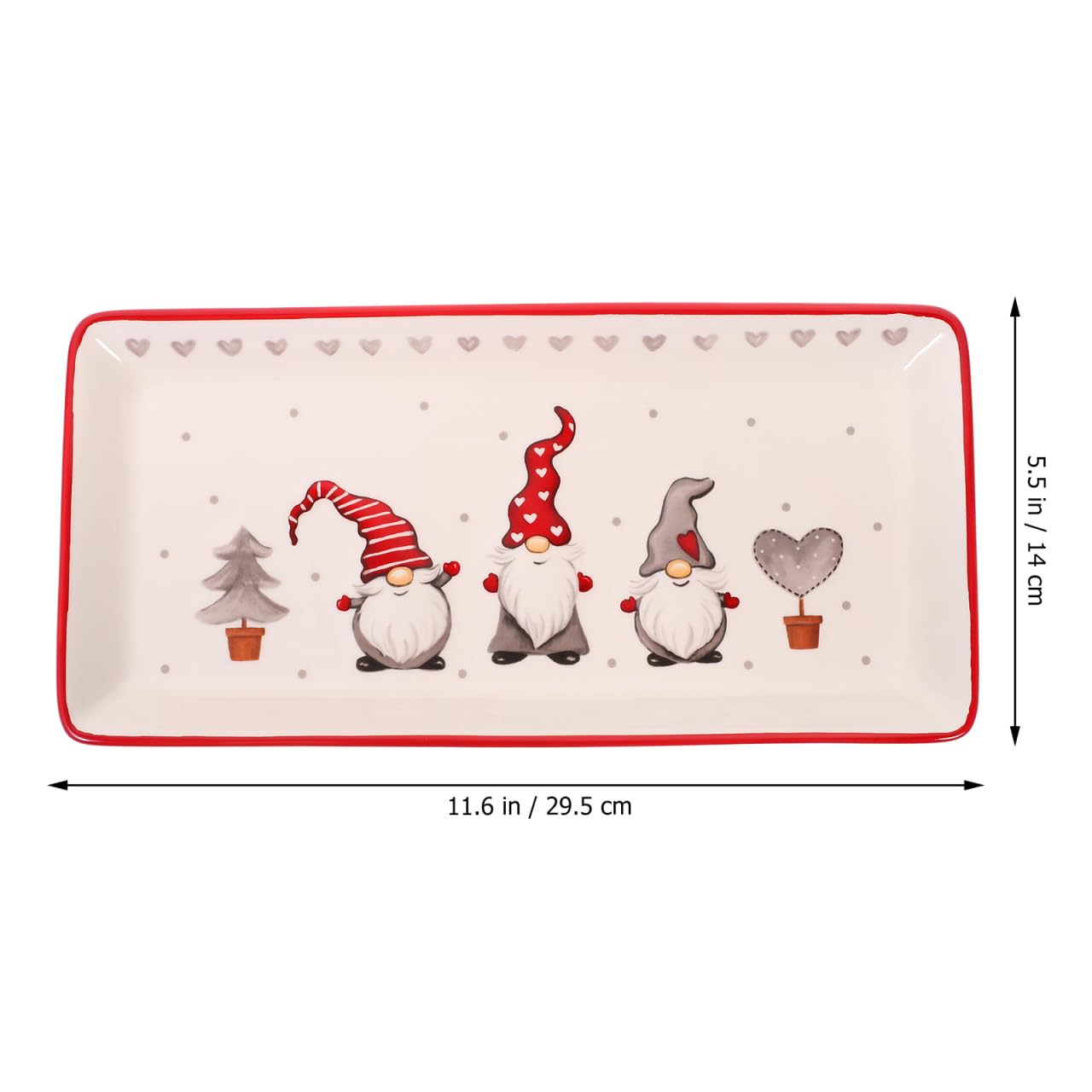 Plateau De Noël Assiette De Service Plateau En Céramique Assiettes Dessert Dîner Plateaux Plats Plats Porcelaine Fruits Nain Salade Rectangulaire