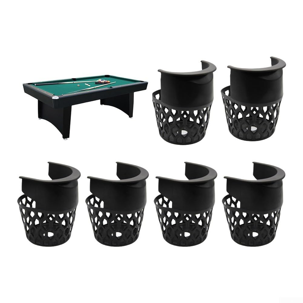 Tasche per tavolo da biliardo, 6 pezzi, tasche per tavolo da biliardo, in plastica, colore nero, con viti di montaggio, compatibile con tavoli da biliardo di dimensioni standard (borsa