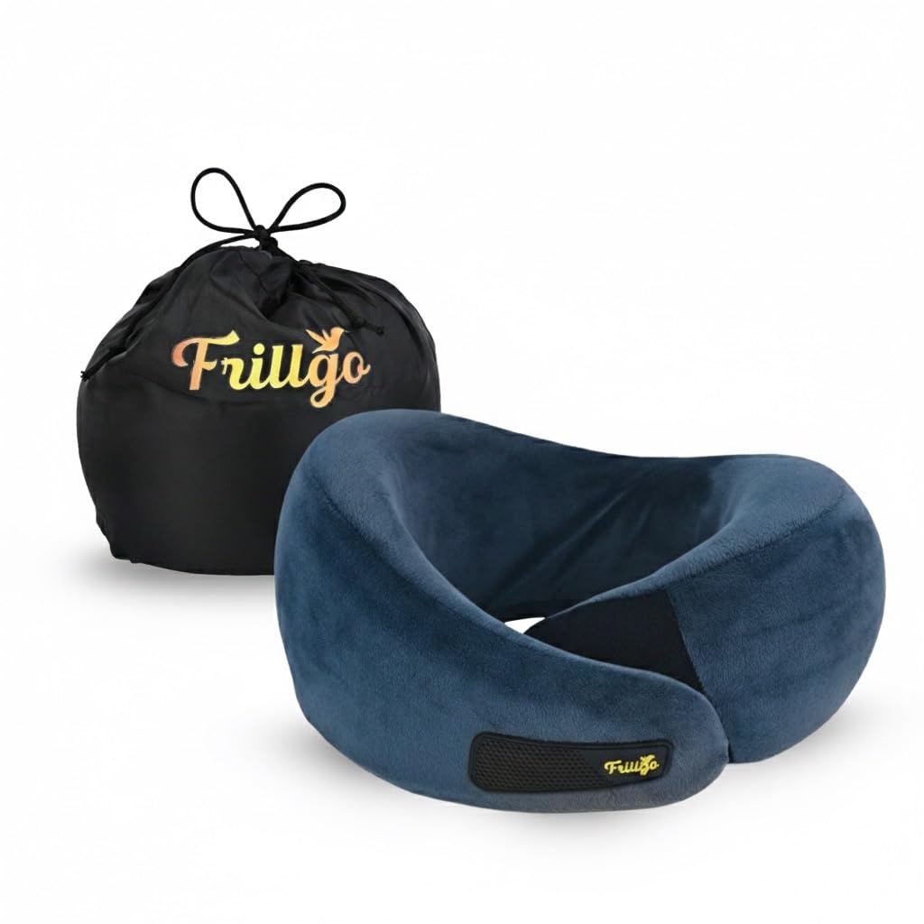 Travel Pillow for Flights – Blue Velvet Travel Neck Pillow with Adjustable Velcro & Carry Bag – Soft & Comfortable Support – Neck Pillow for Flight Travel-image-40