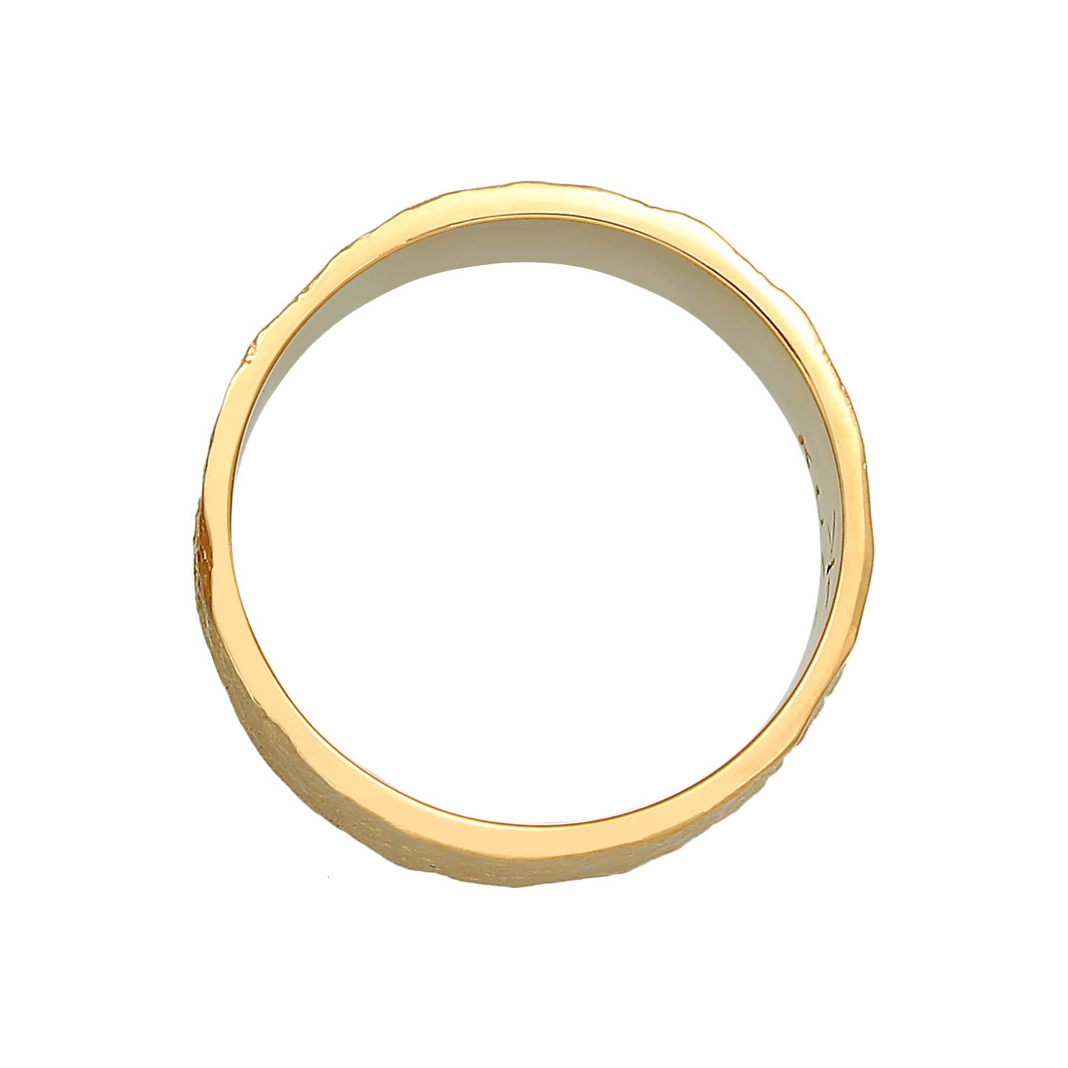 Kuzzoi Anello da uomo (9 mm) forgiato a mano, anello da uomo in argento sterling 925 placcato oro, anello in stile usato, anello con struttura rustica, misura anello 60-66