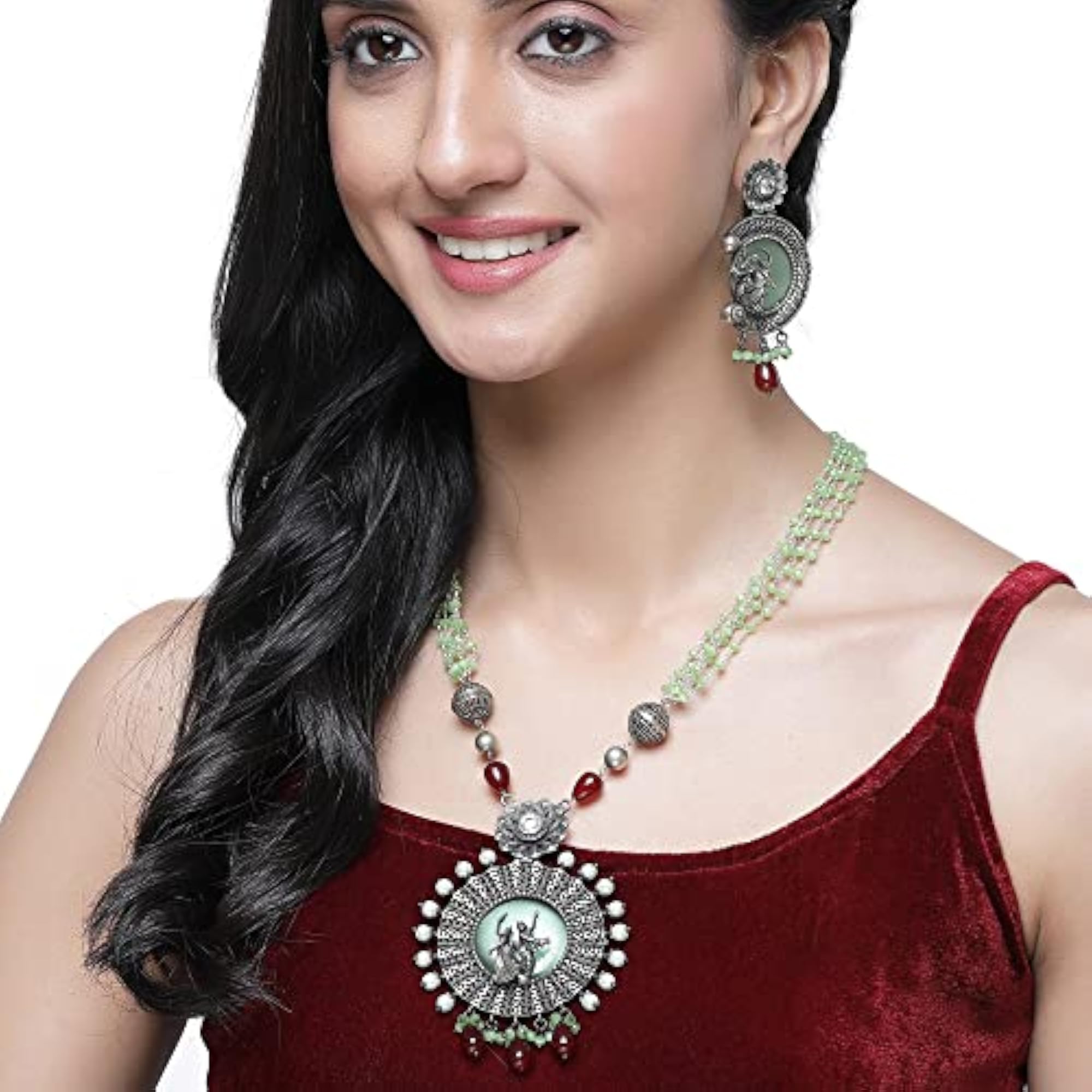 Antique Matte God Krishna Jewellery Set