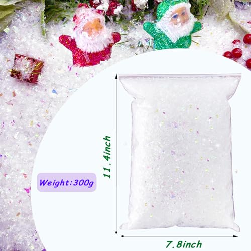 Niurewan SLMLO578 10.6 Ounces Christmas Fake Snow Decoration,Artificial Snow With Glitter,Plastic Fake Snow Powder thumb #1