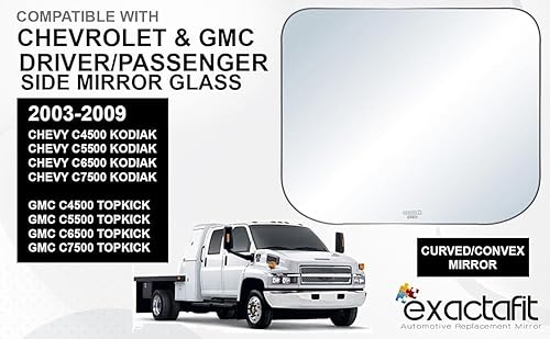 Miniatura 5 de exactafit 8730C - Reparación de cristal para espejo lateral del conductor o del pasajero, compatible con Chevy Kodiak 2003, 2004, 2005, 2006, 2007,