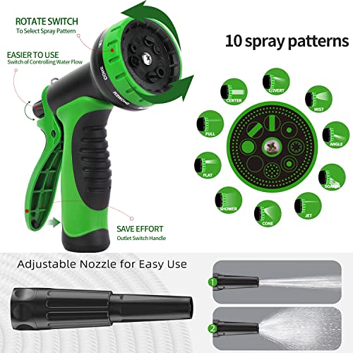 200 ft Garden Hose -Metal Water Hoses with Nozzle &10 Function Sprayer,Flexible, Heavy Duty,No Kink& Tangle, Lightweight, 304 Stainless Steel Watering Car Washing hoses Pipe for Outdoor,Yard,Gardening