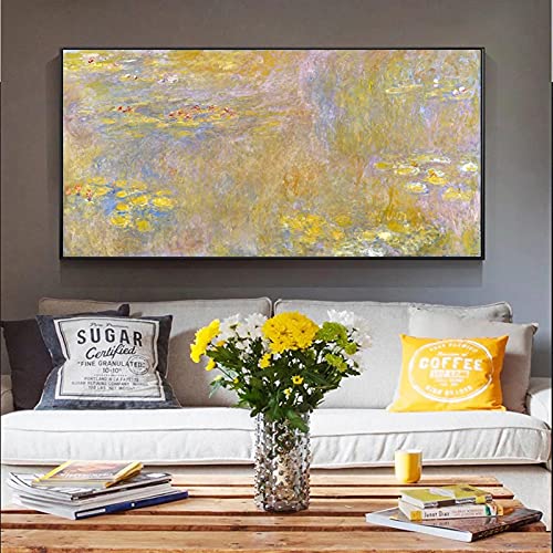 Peinture Monet nénuphars affiche paysage fleurs pour tableau salon - 3