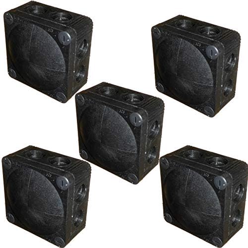 5pk Wiska Combi 308 Black Outside Junction Box Waterproof IP67 Membrane and M20 Thread