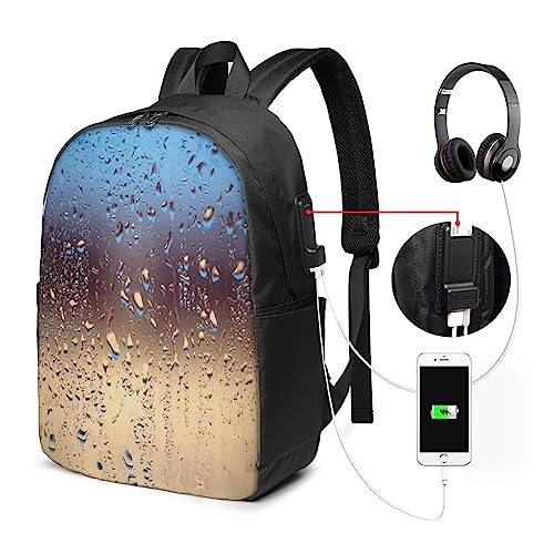 Bolsa de hombro para portátil de 13 a 15.6 pulgadas con diseño de gotas de lluvia y bolsillo 2