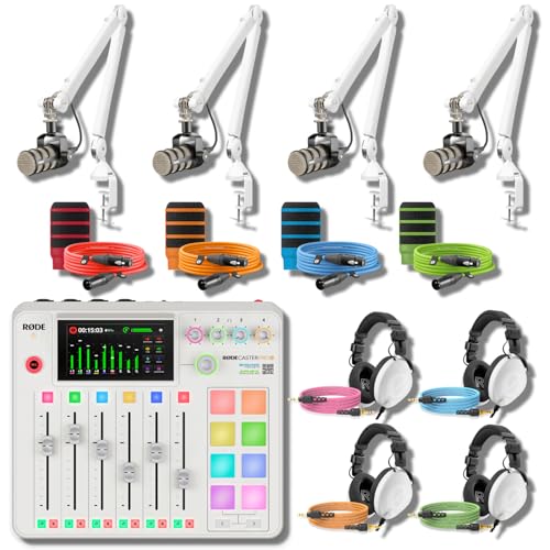 Rode RODECaster Pro 2 (zCg) ɂ̃|bhLXeBOoh 4̃|bh}CNAPSA1+u[A[ANTH-100wbhtHAWS14|bvtB^[&FP[ut