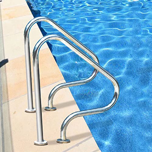 Barandal para piscina de acero inoxidable de 80x27x80 cm miniatura 1