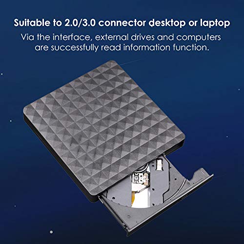 Docooler Drive Bandeja de CD USB 3.0 Portátil Ultra Fino Externo Óptico ODD Caddy Gravador Leitor de
