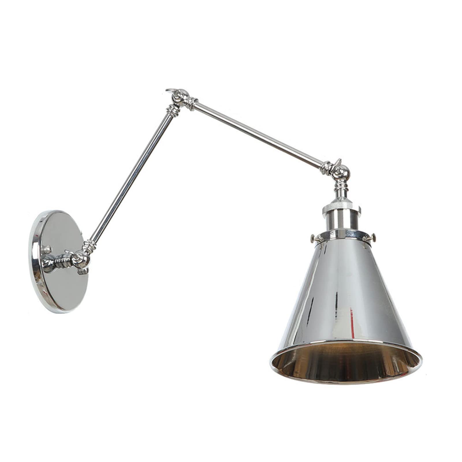 Fjydm B Swing Arm Wall Sconces, Industrial Wall Lamp Silver Metal Wall Lighting Fixture E26/E27 Ase For Edroom Living Room Kitchen Farmhouse,A (Color : )