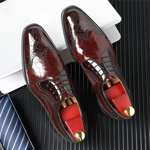Men's Dress Shoes Oxford Shoes Wingtip Lace up Classic Brogue Formal Business Derby Shoes for Men4