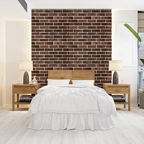 Image of DWELLSINDIA Dark Brown Bricks Self Adhesive Wallpaper, Waterproof, Scratch Resistant, Laminated (41cm x 244cm, Multicolour)