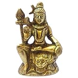 GURU JEE™ Brass Statue Small Lord Shiva Idol Hindu God Shiv Bhagwan Murti for Home Mandir Temple Religious Gifts Showpiece