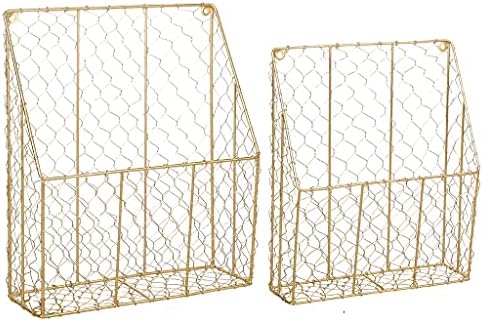 Dibor Set of 2 Magazine Rack Baskets Wall Mounted Newspaper Home Storage (CR89)