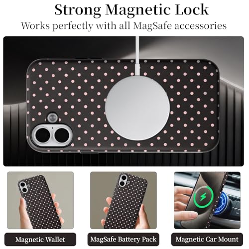 Coque iPhone 17 fine à pois - Résistante aux chocs et compatible MagSafe - 5