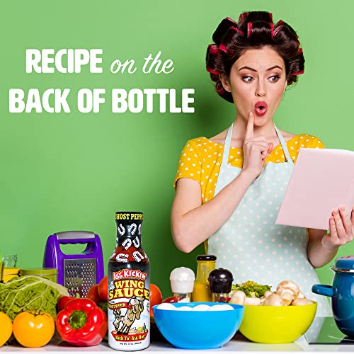 Ass Kickin’ Ghost Pepper Wing Sauce - 13 Oz – Perfect Gourmet Gift For The Spicy Chicken Wing Hot Sauce Fan - Try If You Dare! #TOP6