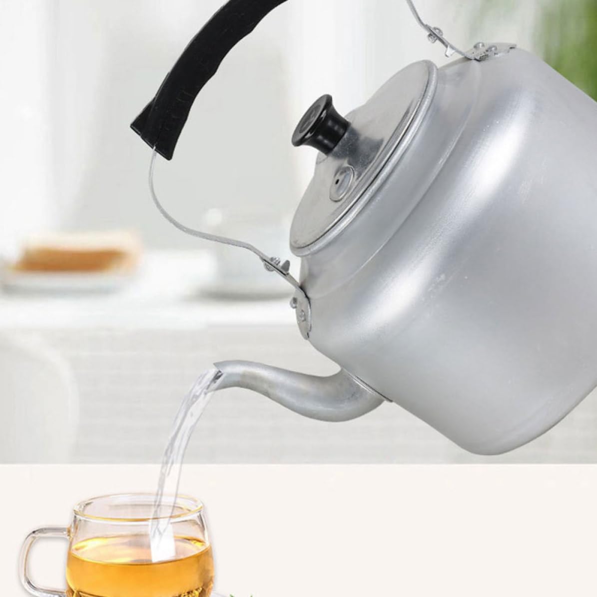 Tetera de Aluminio de 5l Asa, Estilo Vintage para Estufa