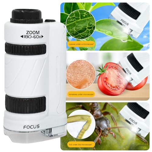 Brinquedo microscópio infantil - Kit de brinquedo de microscópio Kids Science 60x a 180x com luz LED