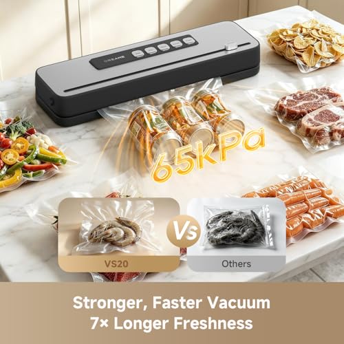 DREAME VS20 Food Vacuum Sealer, 65kPa Compact Sealer, 5 Modes with Cutter - image 2