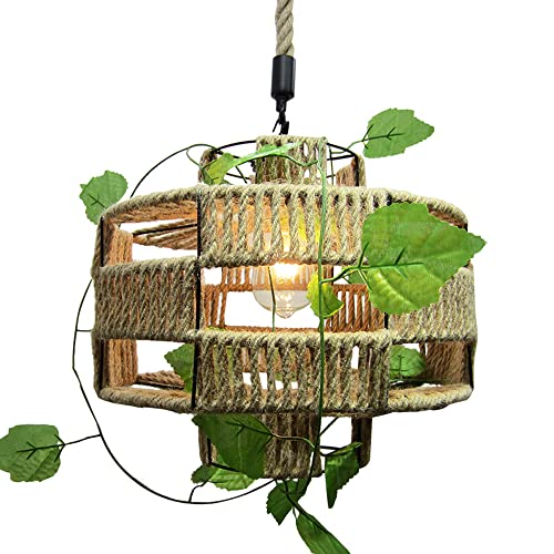 Lampe Suspendue Industrielle en Corde de Chanvre pour Illuminer un Hall Sombre