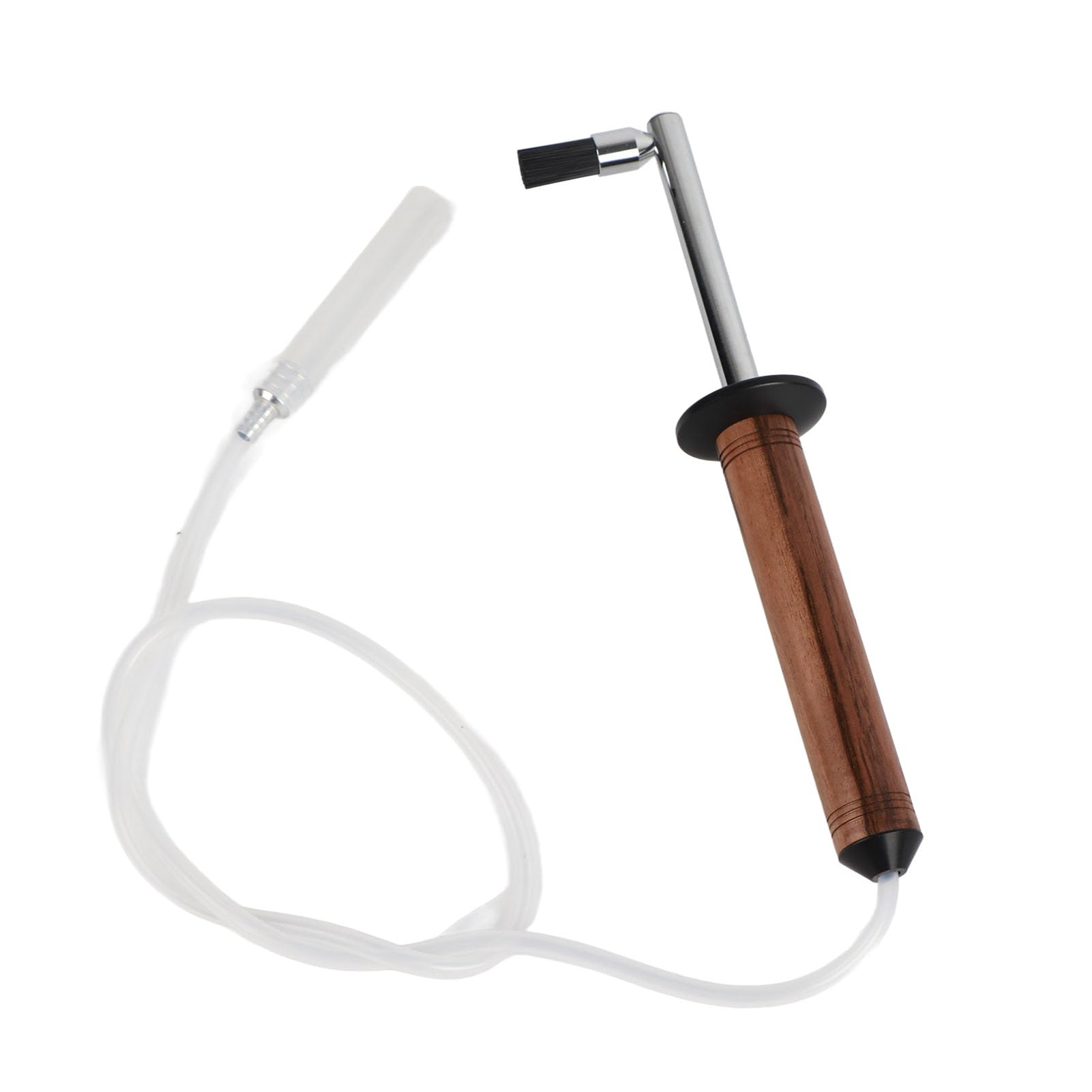 Cepillo de Limpieza para Máquina de café a con Nogal, Cabezal Nailon Desmontable y Protector Térmico para Mantenimiento, Kit Herramientas Barista