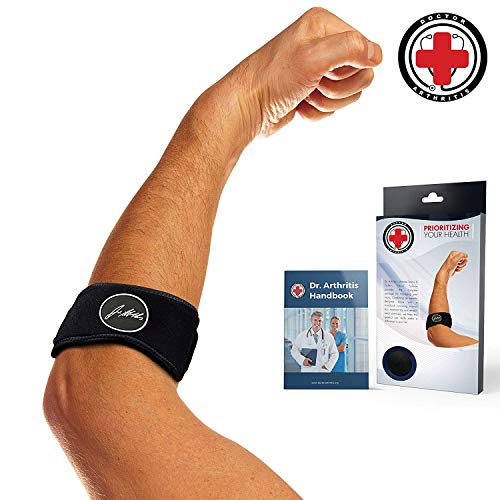 The Ultimate Tennis Elbow & Golfer's Elbow Solution - Elbow Support/Strap/Brace with Doctor Written Rehabilitation Handbook