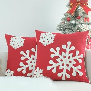 Jojusispackof2christmasdecorativesnowflakethrowpillowcoversembroiderycushioncasesholidaydecorsoftpillowcasesforcouchsofabedroomcarred20x20inch Urban Country Home Decor Jojusis pack of 2 christmas decorative snowflake throw pillow covers embroidery cushion cases holiday decor soft pillowcases for couch sofa bedroom car red 20 x 20 inch urban country home decor
