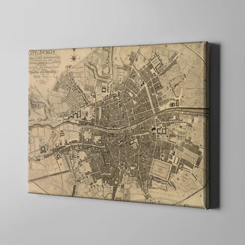 Carte de Dublin 1797 poster sur toile grand format XL Spiffing Prints