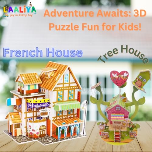 Image of Premium 3D DIY CardBoard Puzzle House Kit for Kids | Educational Build & Assemble Model Craft Set | Creative Construction Toy for Learning, Skill Building & Imaginative Play (Puzzle House Kit)