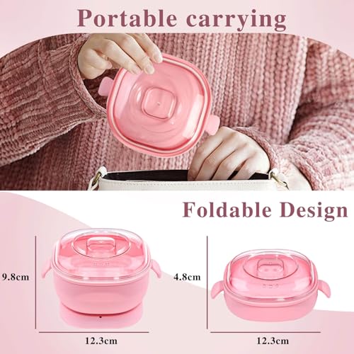 Image of Wax Heater - Compact Electric Wax Warmer for Hard & Soft Wax, Fast Heating with Silicone Pot Liner - Portable Hair Removal Kit for Home & Salon Use, Unisex (Wax Heater Only - Pink)