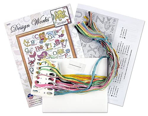 Image of Design Works Crafts, Mermaid ABC Counted Cross Stitch Kit