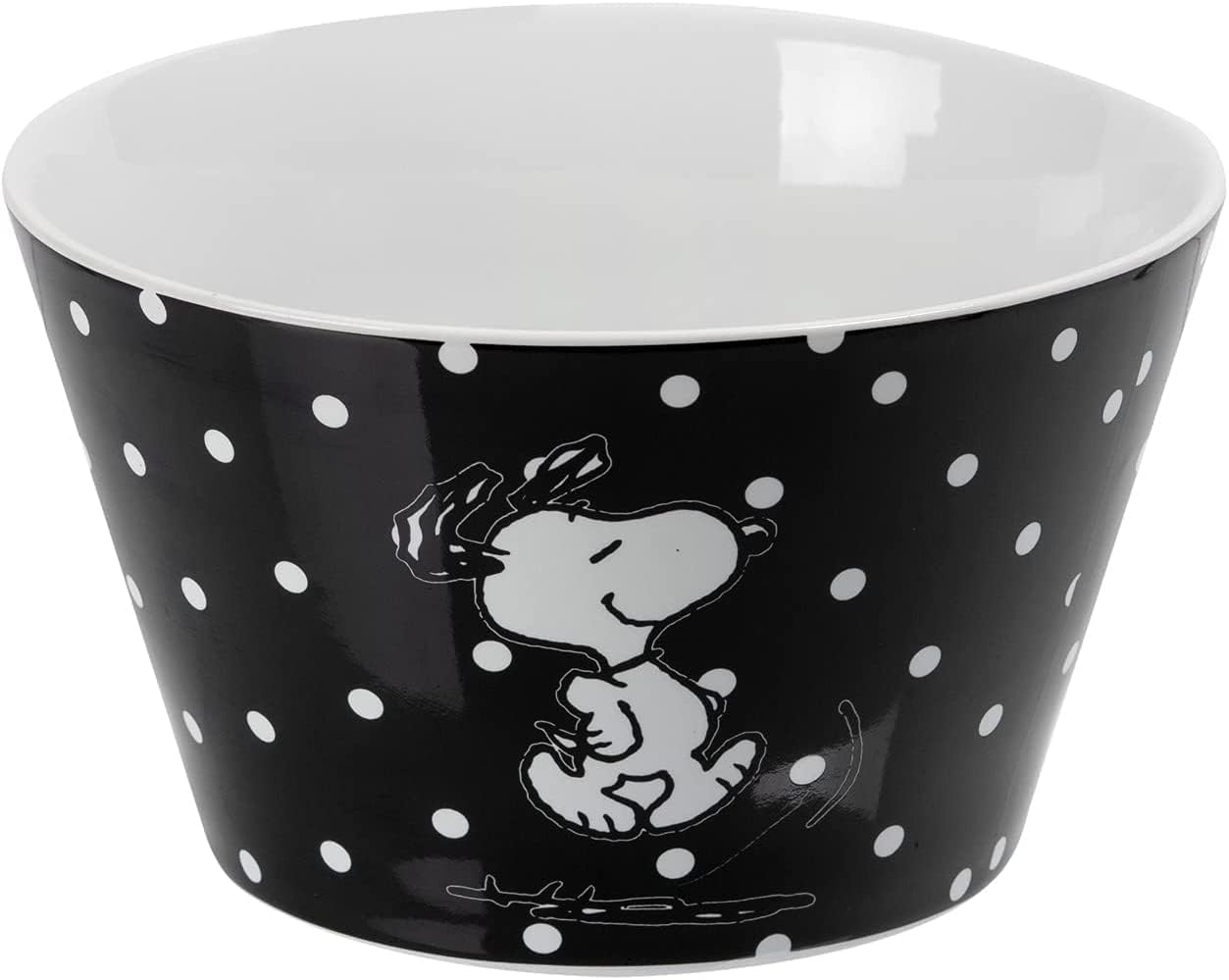 United Labels The Peanuts Ciotola per cereali – Snoopy Ciotola nera con pois in porcellana 500 ml