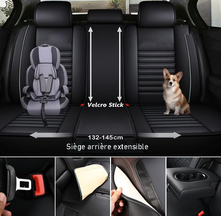 Housse de siège Peugeot 208 3008 imperméable et protection auto durable - 5