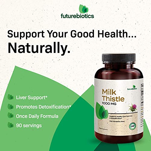Futurebiotics Milk Thistle 1000Mg Silymarin Marianum & Dandelion Root Liver Health Support, 150 Capsules #TOP2