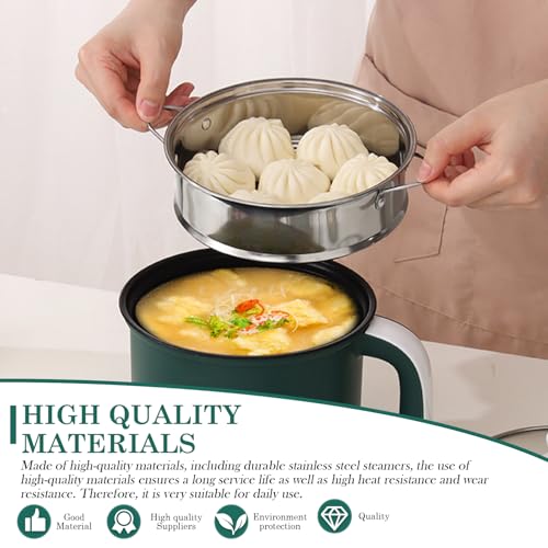 Mini Marmite Electrique: Mini Marmite Electrique Portable, Electrique Multi Cuiseur Vapeur Électrique, 1,8L Marmite Electrique, avec Cuiseur Vapeur en Acier Inoxydable, 600 W, 220 V, Vert – Image 5