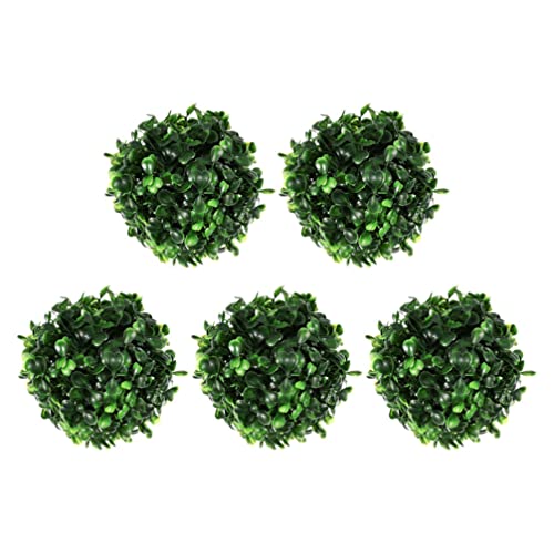 Angoily Topiary Ball 5pcs Artificial Plant Topiary Ball Faux Boxwood Decorative Balls Ornament for Backyard Balcony Garden Wedding and Home Decor 12cm Faux Plants Outdoor