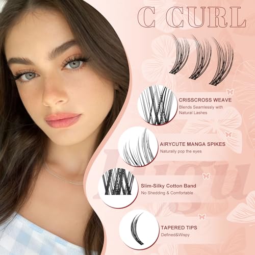 Higu clace Lash Clusters Kit Wispy Eyelash Clusters Lashes Natural DIY Lash Extension Kit 10-16mm 300pcs C Curl Individual Lashes Ultra-Soft & Lightweight, Beginner Friendly for Daily(JS01) — view 5