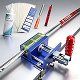 Crestgolf Golf Repair Kit Drill-Free & Drill Installation for Regripping Golf Clubs, Inlcudes 13PCS Grip Tapes, Hook Knife, Solvent, Grip Tape Remover and Aluminum Vise Clamp for Home or Workshop