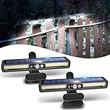 CHAMCHOI ソーラーライト 屋外 センサーライト 屋外 ソーラー 人感 防水 クリップ式 防犯らいと 2000mAh 3つ点灯モード センサー照明 自動点灯/消灯 ガーデン ガーデン ウォール 壁掛け式 玄関/駐車場/車道/ガレージ 防犯対策 停電・災害時に適用 IP55防水 太陽光発電 電気代0（2点セット 昼白色）