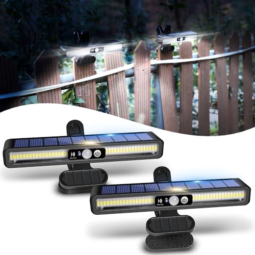 CHAMCHOI ソーラーライト 屋外 センサーライト 屋外 ソーラー 人感 防水 クリップ式 防犯らいと 1500mAh 3つ点灯モード センサー照明 自動点灯/消灯 ガーデン ガーデン ウォール 壁掛け式 玄関/駐車場/車道/ガレージ 防犯対策 停電・災害時に適用 IP55防水 太陽光発電 電気代0（2点セット 昼白色）