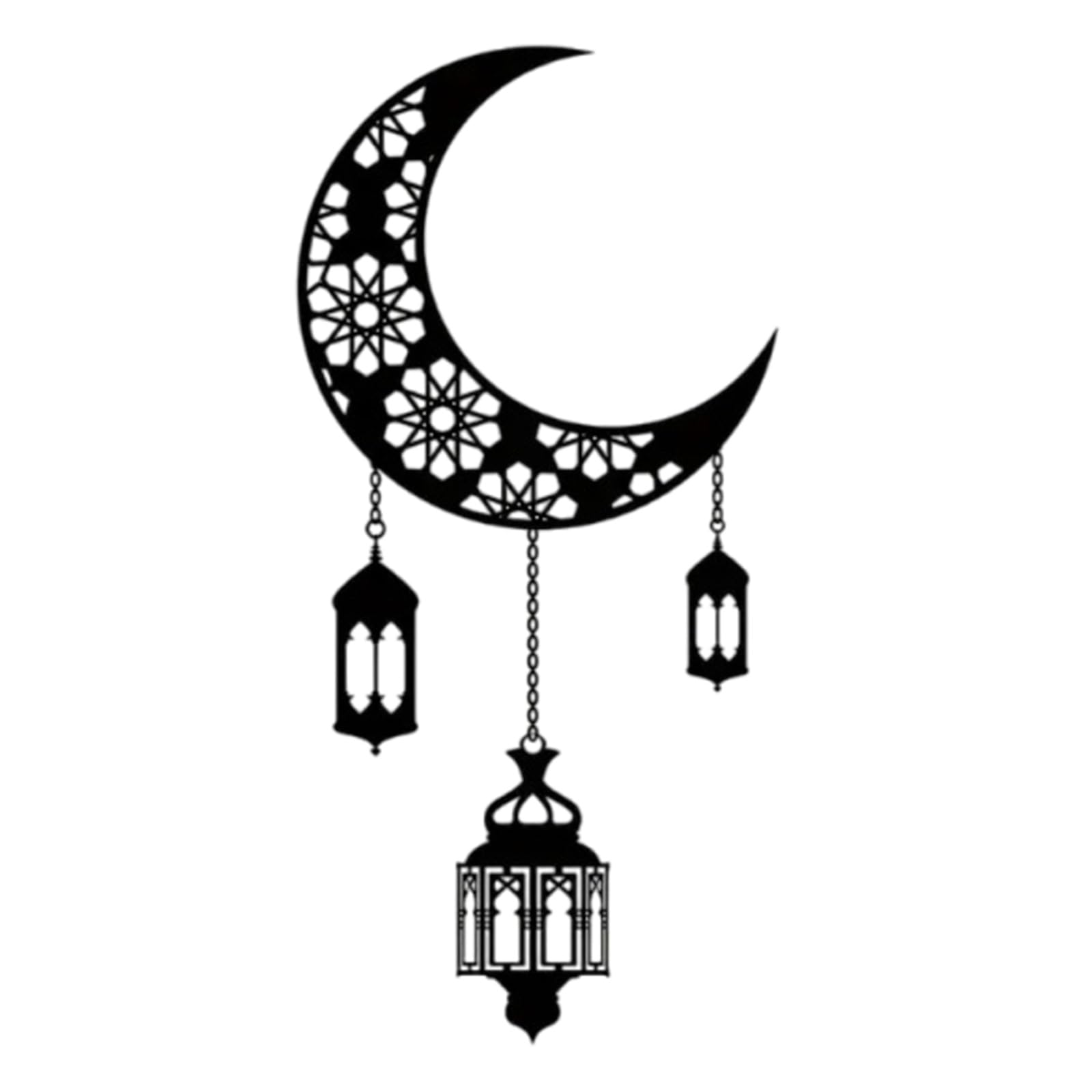 Decorative Eid Celebration Pendant Hollowed Metal Tassels Door Sign Wall Hanging Ornament Ramadans Decoration Metal Wall Hanging Ornament